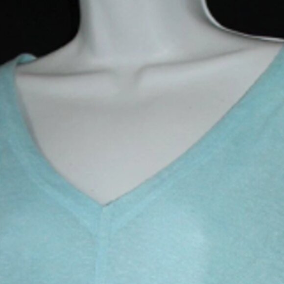 NWT J. Jill Love Linen Knit Top Lightweight Oversized V-neck size 1X Aqua Blue - Picture 13 of 16